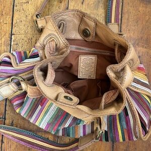 LUCKY BRAND Multicolor Striped Leather Shoulder Bag
